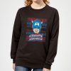 Marvel Captain America Face Women's Christmas Sweatshirt - Black - 5XL - Noir chez Zavvi FR image 5059478630740