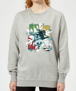 Marvel Black Widow Captain America Women's Christmas Sweatshirt - Grey - 5XL - Gris chez Zavvi FR image 5059478633055