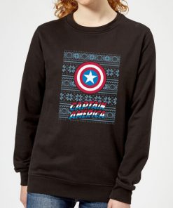 Marvel Captain America Women's Christmas Sweatshirt - Black - 5XL - Noir chez Zavvi FR image 5059478634137