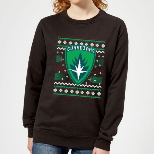 Guardians Of The Galaxy Badge Pattern Christmas Women's Christmas Sweatshirt - Black - 5XL - Noir chez Zavvi FR image 5059478634496