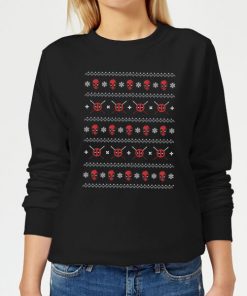 Marvel Deadpool Faces Women's Christmas Sweatshirt - Black - 5XL - Noir chez Zavvi FR image 5059478636209