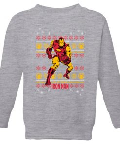 Marvel Iron Man Kids' Christmas Sweatshirt - Grey - 11-12 ans - Gris chez Zavvi FR image 5059478643443