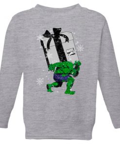 Marvel The Incredible Hulk Christmas Present Kids' Christmas Sweatshirt - Grey - 11-12 ans - Gris chez Zavvi FR image 5059478644747