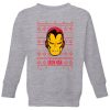 Marvel Iron Man Face Kids' Christmas Sweatshirt - Grey - 11-12 ans - Gris chez Zavvi FR image 5059478644792
