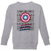 Marvel Captain America Kids' Christmas Sweatshirt - Grey - 11-12 ans - Gris chez Zavvi FR image 5059478644990