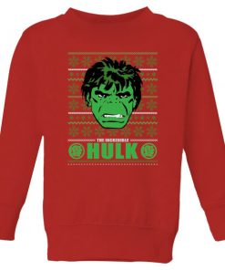 Marvel Hulk Face Kids' Christmas Sweatshirt - Red - 11-12 ans - Rouge chez Zavvi FR image 5059478645744