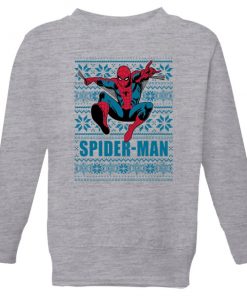 Marvel Spider-Man Kids' Christmas Sweatshirt - Grey - 11-12 ans - Gris chez Zavvi FR image 5059478646192