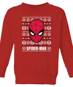 Marvel Spider-Man Kids' Christmas Sweatshirt - Red - 11-12 ans - Rouge chez Zavvi FR image 5059478647991