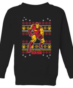 Marvel Iron Man Kids' Christmas Sweatshirt - Black - 11-12 ans - Noir chez Zavvi FR image 5059478648493