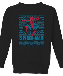 Marvel Spider-Man Kids' Christmas Sweatshirt - Black - 11-12 ans - Noir chez Zavvi FR image 5059478648790