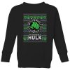 Marvel Hulk Punch Kids' Christmas Sweatshirt - Black - 11-12 ans - Noir chez Zavvi FR image 5059478649544