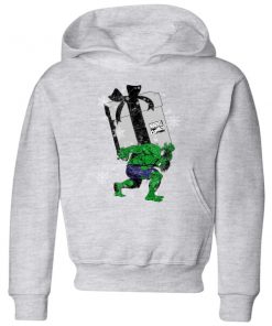 Marvel The Incredible Hulk Christmas Present Kids' Christmas Hoodie - Grey - 11-12 ans - Gris chez Zavvi FR image 5059478652049