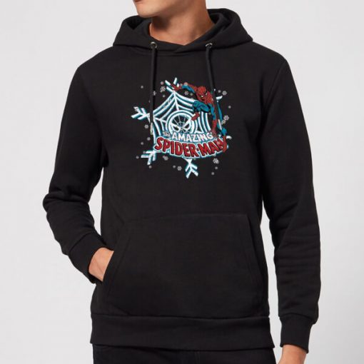 Marvel The Amazing Spider-Man Snowflake Web Christmas Hoodie - Black - M - Noir chez Zavvi FR image 5059478658317