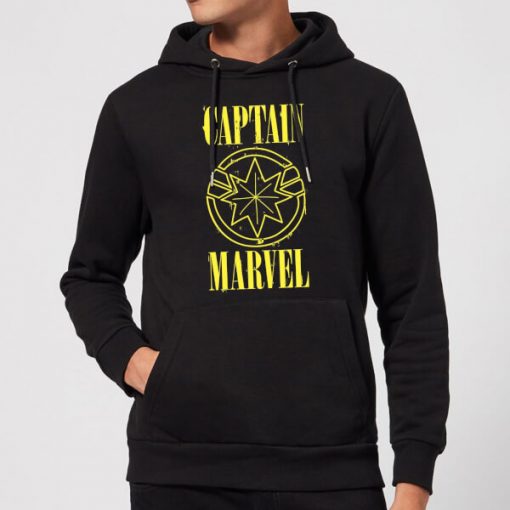 Captain Marvel Grunge Logo Hoodie - Black - M - Noir chez Zavvi FR image 5059478743815