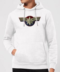 Captain Marvel Chest Emblem Hoodie - White - M - Blanc chez Zavvi FR image 5059478743860