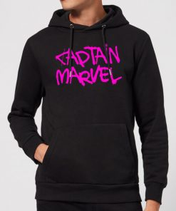 Captain Marvel Spray Text Hoodie - Black - M - Noir chez Zavvi FR image 5059478744362