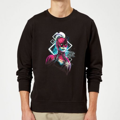 Captain Marvel Neon Warrior Sweatshirt - Black - XXL - Noir chez Zavvi FR image 5059478745123