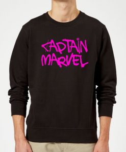 Captain Marvel Spray Text Sweatshirt - Black - XXL - Noir chez Zavvi FR image 5059478745208