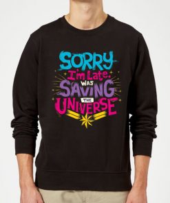 Captain Marvel Sorry I'm Late Sweatshirt - Black - XXL - Noir chez Zavvi FR image 5059478745284