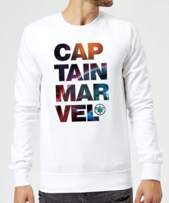 Captain Marvel Space Text Sweatshirt - White - XXL - Blanc chez Zavvi FR image 5059478745529