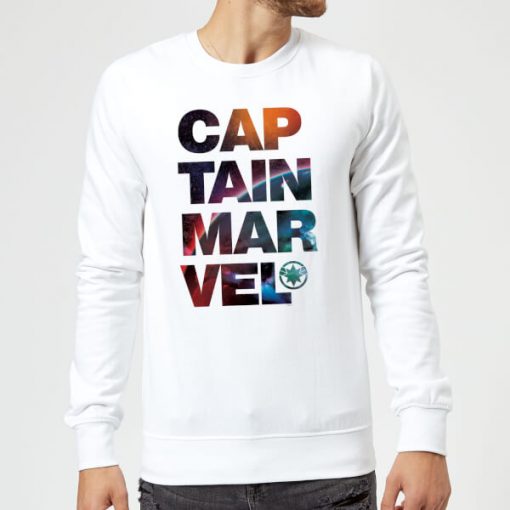 Captain Marvel Space Text Sweatshirt - White - XXL - Blanc chez Zavvi FR image 5059478745529