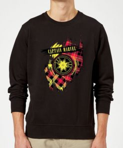 Captain Marvel Tartan Patch Sweatshirt - Black - XXL - Noir chez Zavvi FR image 5059478745925