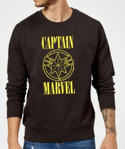 Captain Marvel Grunge Logo Sweatshirt - Black - XXL - Noir chez Zavvi FR image 5059478746168