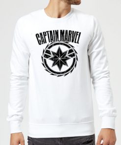 Captain Marvel Logo Sweatshirt - White - XXL - Blanc chez Zavvi FR image 5059478746403