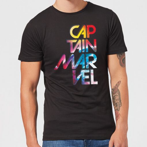 Captain Marvel Galactic Text Men's T-Shirt - Black - XXL - Noir chez Zavvi FR image 5059478747127