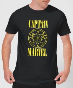 Captain Marvel Grunge Logo Men's T-Shirt - Black - XXL - Noir chez Zavvi FR image 5059478748001