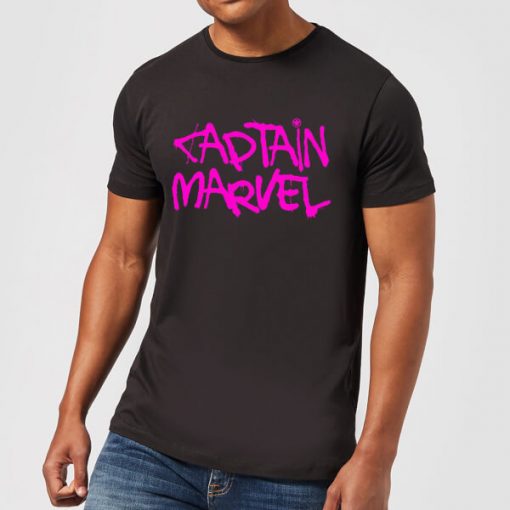 Captain Marvel Spray Text Men's T-Shirt - Black - XXL - Noir chez Zavvi FR image 5059478748247
