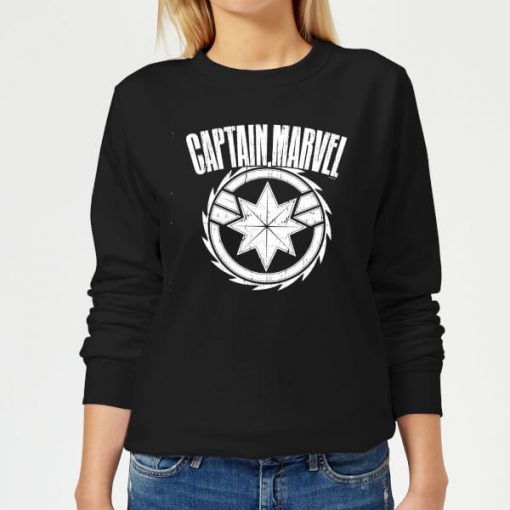 Captain Marvel Logo Women's Sweatshirt - Black - 5XL - Noir chez Zavvi FR image 5059478749268