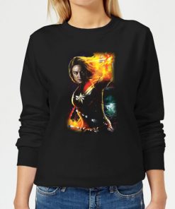Captain Marvel Galactic Shine Women's Sweatshirt - Black - 5XL - Noir chez Zavvi FR image 5059478749626