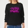 Captain Marvel Spray Text Women's Sweatshirt - Black - 5XL - Noir chez Zavvi FR image 5059478749985