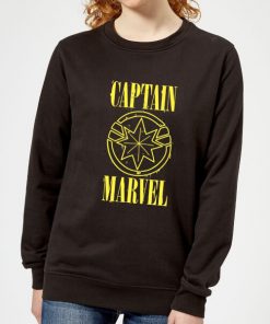 Captain Marvel Grunge Logo Women's Sweatshirt - Black - 5XL - Noir chez Zavvi FR image 5059478750165