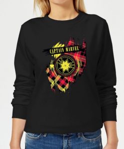 Captain Marvel Tartan Patch Women's Sweatshirt - Black - 5XL - Noir chez Zavvi FR image 5059478750707