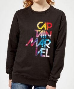 Captain Marvel Galactic Text Women's Sweatshirt - Black - 5XL - Noir chez Zavvi FR image 5059478750790