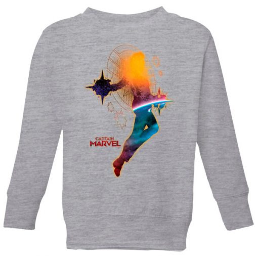 Captain Marvel Nebula Flight Kids' Sweatshirt - Grey - 11-12 ans - Gris chez Zavvi FR image 5059478755146