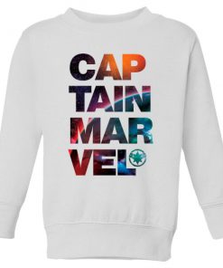 Captain Marvel Space Text Kids' Sweatshirt - White - 11-12 ans - Blanc chez Zavvi FR image 5059478755290