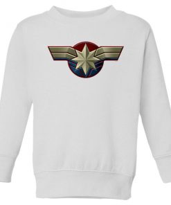 Captain Marvel Chest Emblem Kids' Sweatshirt - White - 11-12 ans - Blanc chez Zavvi FR image 5059478755948