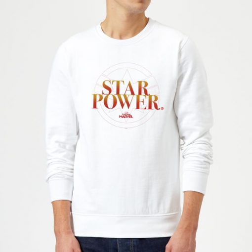 Captain Marvel Star Power Sweatshirt - White - XXL - Blanc chez Zavvi FR image 5059478954525