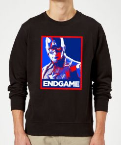 Avengers Endgame Captain America Poster Sweatshirt - Black - XXL - Noir chez Zavvi FR image 5059478955164