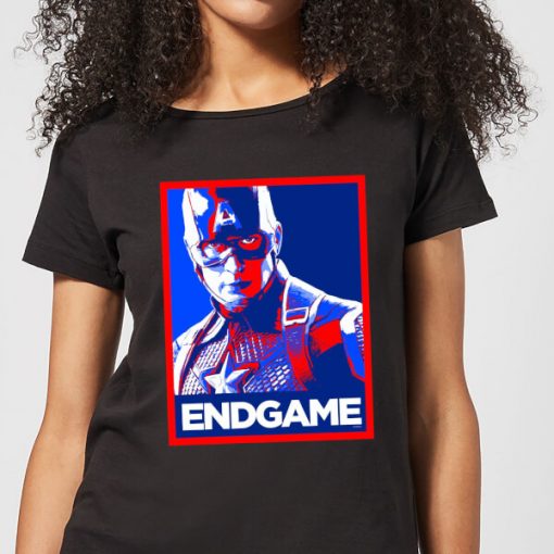 Avengers Endgame Captain America Poster Women's T-Shirt - Black - XXL - Noir chez Zavvi FR image 5059478956796
