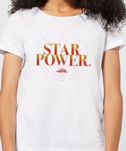 Captain Marvel Star Power Women's T-Shirt - White - XXL - Blanc chez Zavvi FR image 5059478957489