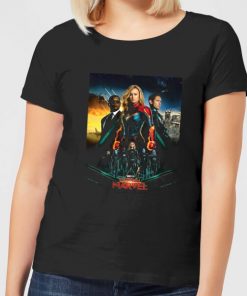 Captain Marvel Movie Starforce Poster Women's T-Shirt - Black - XXL - Noir chez Zavvi FR image 5059478959285