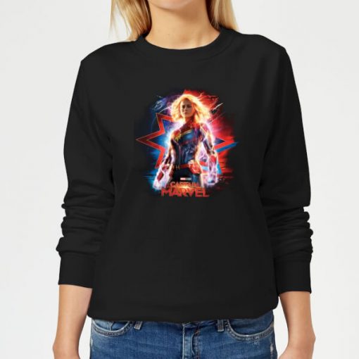 Captain Marvel Poster Women's Sweatshirt - Black - 5XL - Noir chez Zavvi FR image 5059478962193