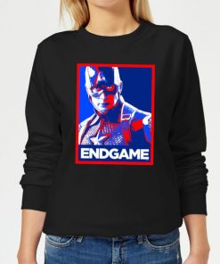 Avengers Endgame Captain America Poster Women's Sweatshirt - Black - 5XL - Noir chez Zavvi FR image 5059478964777