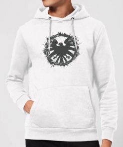 Marvel Avengers Agent Of SHIELD Logo Brushed Hoodie - White - M - Blanc chez Zavvi FR image 5059478967228