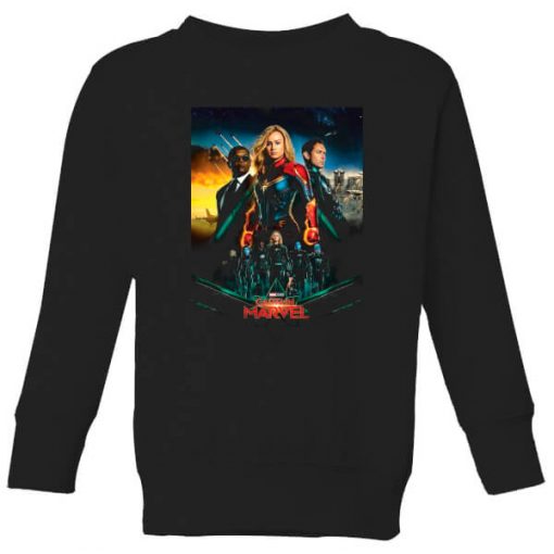 Captain Marvel Movie Starforce Poster Kids' Sweatshirt - Black - 11-12 ans - Noir chez Zavvi FR image 5059478972802