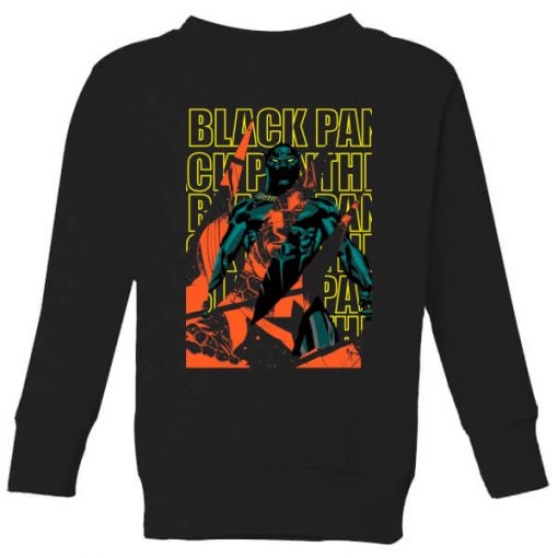 Marvel Avengers Black Panther Collage Kids' Sweatshirt - Black - 11-12 ans - Noir chez Zavvi FR image 5059478973359